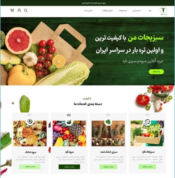 سایت آماده فروشگاه مواد غذایی